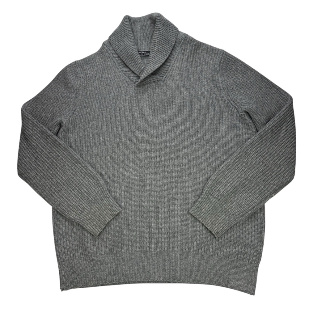 Saks  Fifth Avenue 100% Cashmere Shawl Collar Ribbed knit sweater, L
